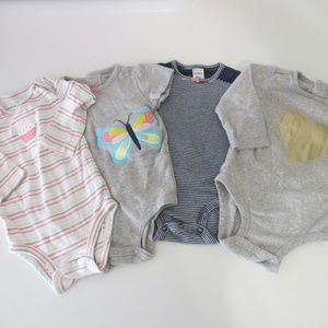 Bundle of 4 Baby Infant Carter's Onesie's Size 9 months GUC